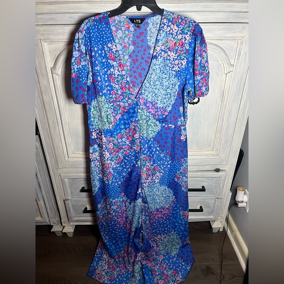 Long Tall Sally Blue Floral Midi Tea Dress Dress Dainty Garden Party‎ - Picture 4 of 11